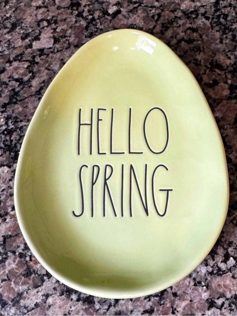 Rae Dunn Easter egg-shaped plate